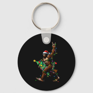 Rock On Santa Bigfoot Christmas Tree Xmas Lights S Key Ring