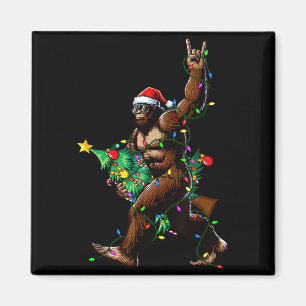 Rock On Santa Bigfoot Christmas Tree Xmas Lights S Magnet