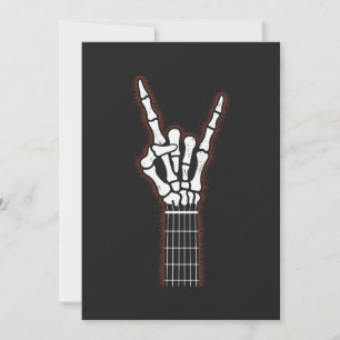 Rock On Skeleton Hand Guitar Gifts Invitation