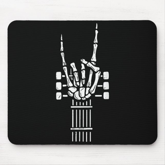 Rock On Skeleton Hand Guitar Guitarist Funny Music Mouse Mat (Front)
