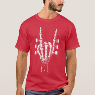 Rock On Skeleton Hand Guitar Rock Roll Men Women R T-Shirt