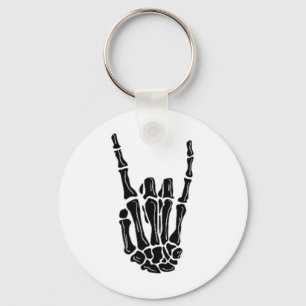 Rock On Skeleton Hand Halloween Key Ring