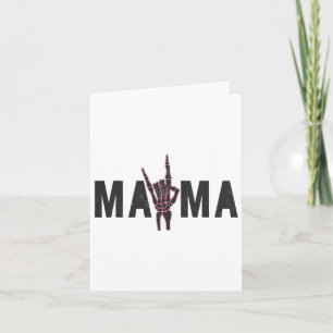 Rock On Skeleton Hand Mama Halloween Vintage Tee W Card