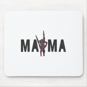 Rock On Skeleton Hand Mama Halloween Vintage Tee W Mouse Mat