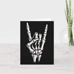 Rock On Skeleton Hand - Punk Gothic Halloween Card