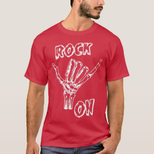 Rock On Skeleton Hand Rock Music Rockstar Cool  T-Shirt