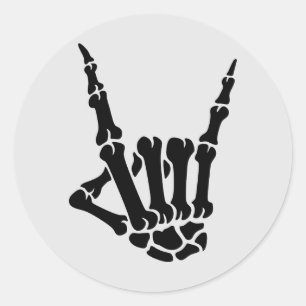 Rock On Skeleton Hand Sticker