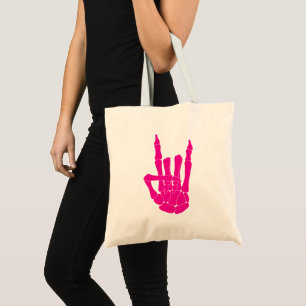 Rock On Skeleton Hand  Tote Bag
