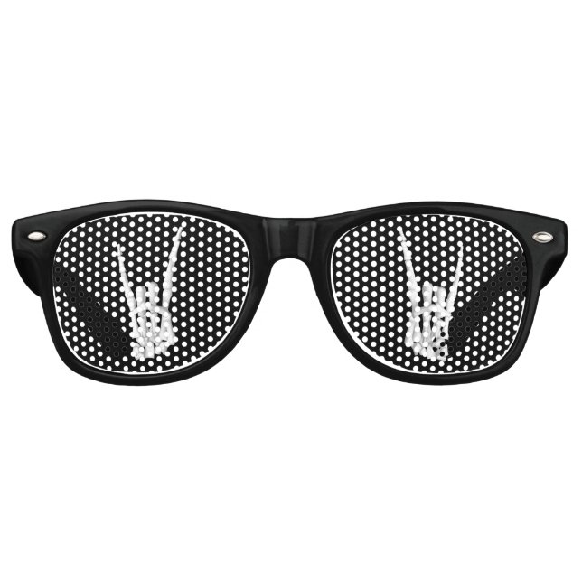 Rock ON Skeleton Hands Retro Sunglasses (Front)