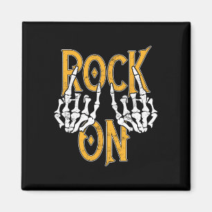 Rock On Skeleton Hands Rock And Roll Metal Concert Magnet