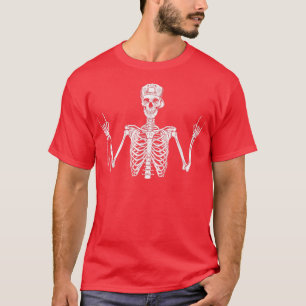 Rock On Skeleton Hands Rocking Funny Hand Hippie H T-Shirt