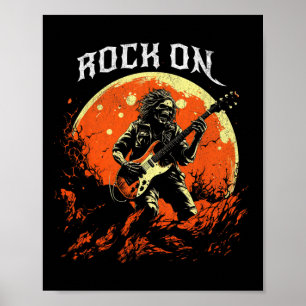 Rock On Skeleton Playing Guitar Rock And Roll Hall Poster