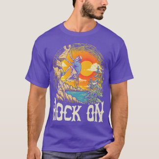 Rock On Skeleton Rock Climber Vintage Climbing & B T-Shirt