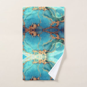 Rock ON Turquoise Pattern Hand Towel