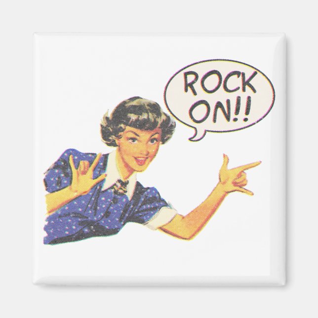 Rock On Vintage Magnet (Front)