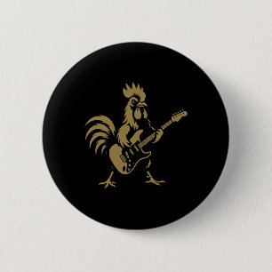 Rock Out Rooster Chicken Cool Nd Music Lovers 6 Cm Round Badge