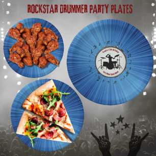 Rock Out with Drummer Birthday Party Paper Plates