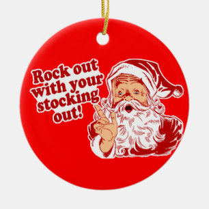 Rock Out With Your Sock Out Ceramic Tree Decoration