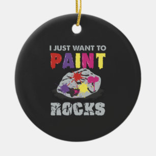 Rock Painting Ceramic Tree Decoration