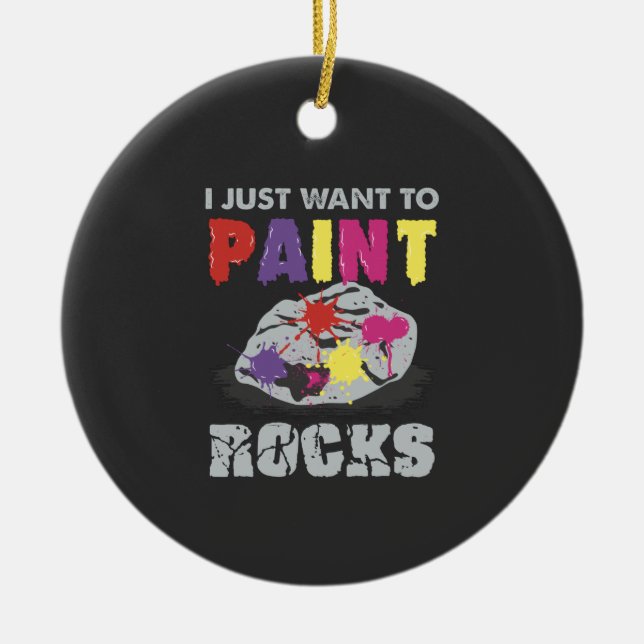 Rock Painting Ceramic Tree Decoration (Front)