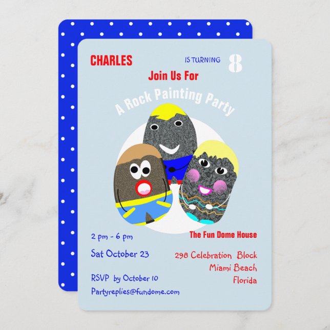 Rock Painting Community Personalised Hashtag Invitation (Front/Back)