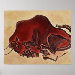 Rock painting of a bison, late Magdalenian Poster