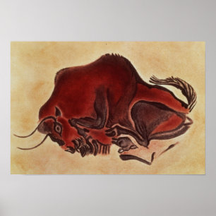 Rock painting of a bison, late Magdalenian Poster