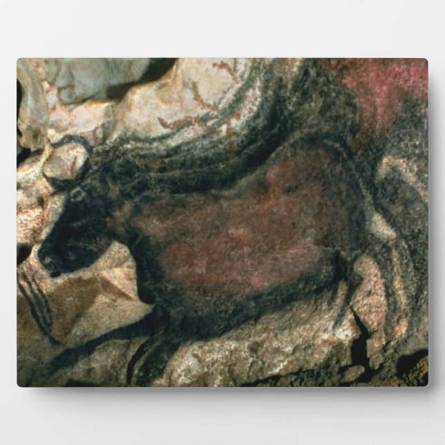 Rock painting of a black bull, c.17000 BC (cave pa Plaque (Front)