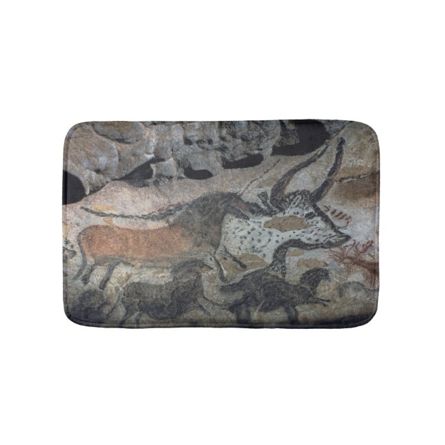 Rock painting of a bull and horses, c.17000 BC (ca Bath Mat (Front)