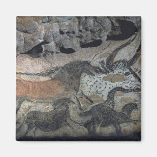 Rock painting of a bull and horses, c.17000 BC (ca Magnet