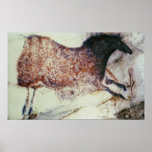 Rock painting of a galloping horse, c.17000 BC Poster