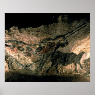 Rock painting of a horned animal, c.17000 BC (cave Poster