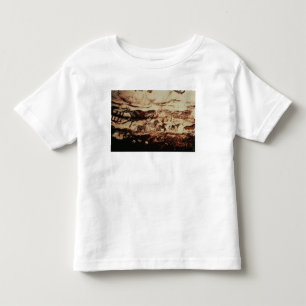 Rock painting of a leaping cow toddler T-Shirt