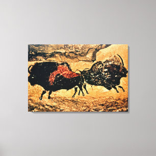 Rock painting of bison, c.17000 BC Canvas Print