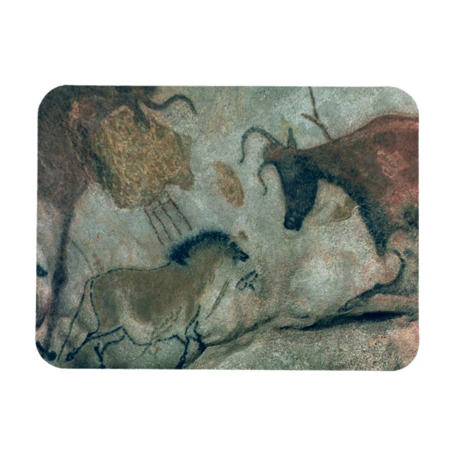 Rock painting showing a horse and a cow, c.17000 B Magnet (Horizontal)
