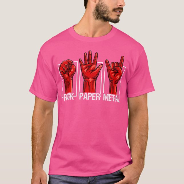 Rock Paper Heavy Metal Funny Rock Music Fan Band M T-Shirt (Front)