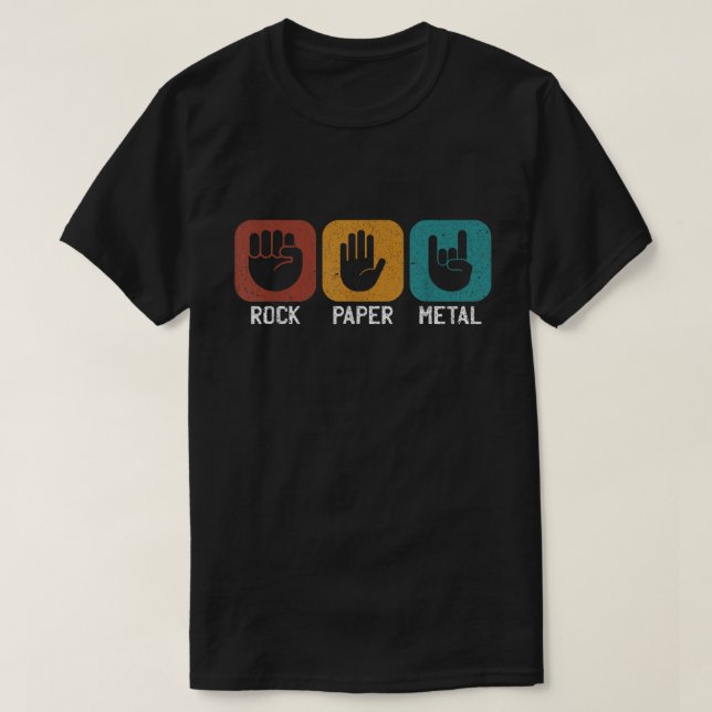 Rock Paper Metal Funny Music Lover Shirt (Design Front)