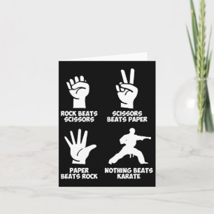 Rock Paper Nothing Beats Karate Card
