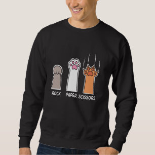 Rock Paper Scissors Cat Kitten Paws Hand Game Scra Sweatshirt