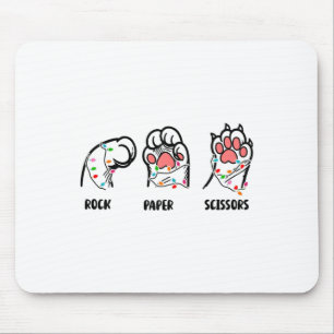 Rock Paper Scissors Cat Paws Christmas Cat Lover F Mouse Mat