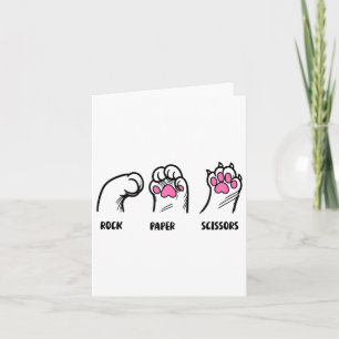 Rock Paper Scissors Cat Paws Funny Cat Lover Kitte Card