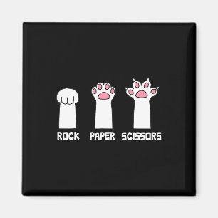 Rock Paper Scissors Cat Paws Game Cute Paw Funny C Magnet