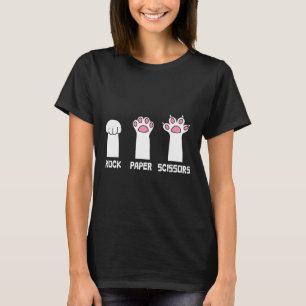 Rock Paper Scissors Cat Paws Game Cute Paw Funny C T-Shirt