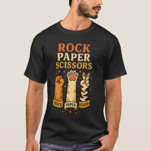 Rock Paper Scissors Cat Paws Game Funny Animal Art T-Shirt