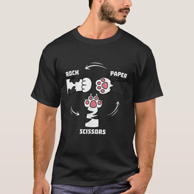 Rock Paper Scissors Cat Paws  T-Shirt (Front)