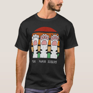 Rock Paper Scissors Cat Paws Tee Hand Game Kitten