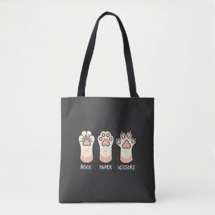Rock Paper Scissors Cat Tote Bag