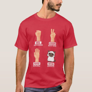 Rock Paper Scissors Cats Funny Cat Lovers Cute Cat T-Shirt