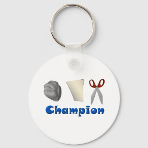 Rock Paper Scissors Champ Key Ring