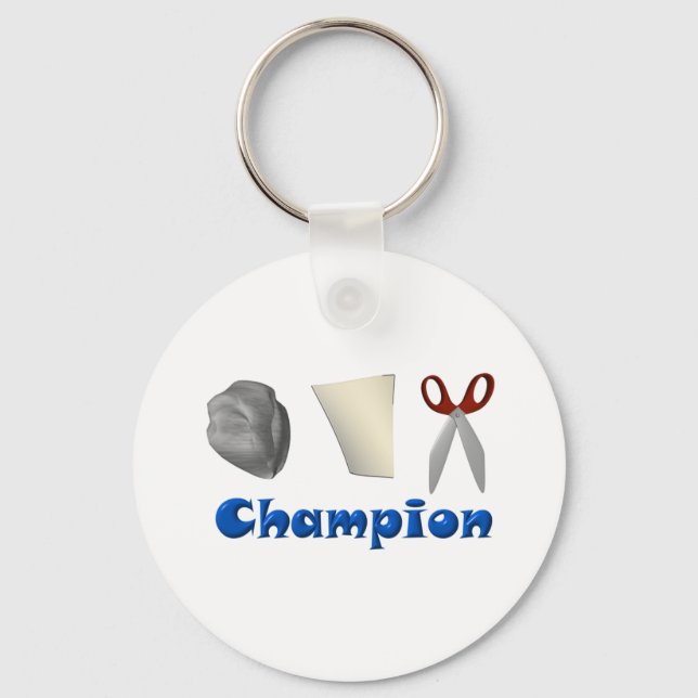 Rock Paper Scissors Champ Key Ring (Front)